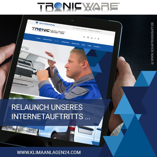 Tablet mit Website und Techniker