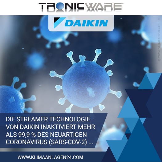 Daikin Technologie inaktiviert Coronavirus über 99% effizient.